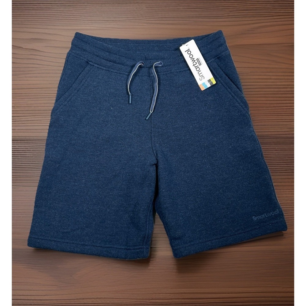 NWT-SmartWool Terry Shorts Men Small Dark Denim Merino Wool Odor Resistant  $95